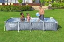 Bestway 12ft X 6.6ft X 26in Leaf Print Rectangle Steel Pro Above Ground Pool Set -Bestway Sale 12ftleafsteelpropool
