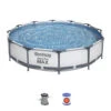 Bestway 12ft X 30in Grey Round Steel Pro Max Above Ground Pool Set