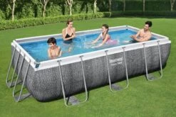 13.3ft X 6.7ft X 39.5in Rattan Print Rectangle Power Steel Above Ground Pool Set -Bestway Sale 13.3ft above ground pool