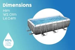 13.3ft X 6.7ft X 39.5in Rattan Print Rectangle Power Steel Above Ground Pool Set -Bestway Sale 13.3ft steel frame pool