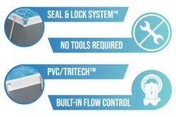 Bestway 13.6ft X 6.7ft X 48in Dark Grey Rectangle Power Steel Above Ground Pool Set -Bestway Sale 13.6ft garden pool