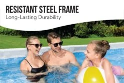 Bestway 13.6ft X 6.7ft X 48in Dark Grey Rectangle Power Steel Above Ground Pool Set -Bestway Sale 13.6ft metal framed pool
