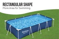Bestway 13.1ft X 6.11ft X 32in Navy Blue Rectangle Steel Pro Above Ground Pool Set 18 Bestway 13.1ft X 6.11ft X 32in Navy Blue Rectangle Steel Pro Above Ground Pool Set -Bestway Sale 13ft metal framed pool
