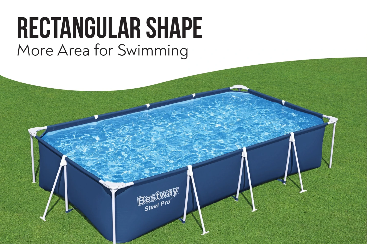 Bestway 13.1ft X 6.11ft X 32in Navy Blue Rectangle Steel Pro Above Ground Pool Set 9 Bestway 13.1ft X 6.11ft X 32in Navy Blue Rectangle Steel Pro Above Ground Pool Set - Image 7