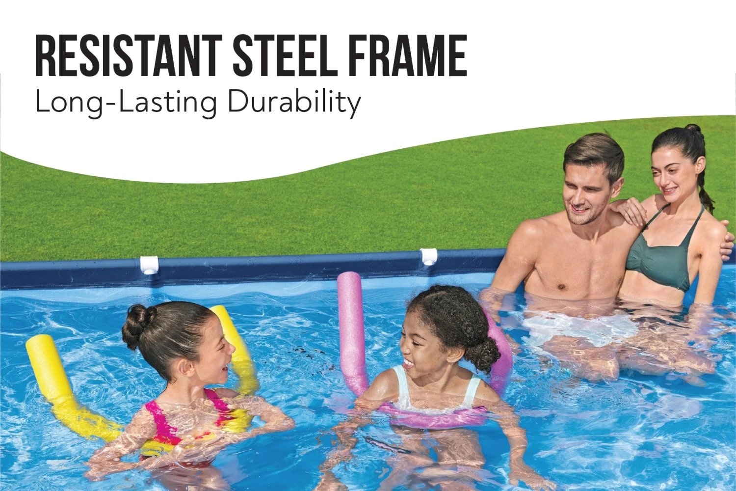 Bestway 13.1ft X 6.11ft X 32in Navy Blue Rectangle Steel Pro Above Ground Pool Set 7 Bestway 13.1ft X 6.11ft X 32in Navy Blue Rectangle Steel Pro Above Ground Pool Set - Image 5