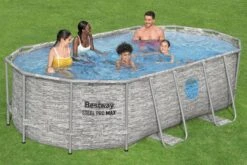 Bestway 14ft X 39.5in Stone Print Oval Steel Pro MAX Above Ground Pool Set -Bestway Sale 14ft swimming pool with windows
