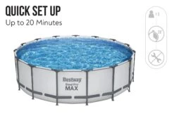 Bestway 15ft X 48in Grey Round Steel Pro Max Above Ground Pool Set -Bestway Sale 15ft frame swimming pool