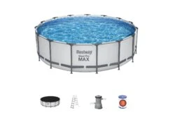 Bestway 15ft X 48in Grey Round Steel Pro Max Above Ground Pool Set -Bestway Sale 15ft swimming pool