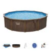 Bestway 18ft X 52in Wood Print Round Hydrium Steel Above Ground Pool Set -Bestway Sale 18ft bestway pools