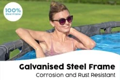 18ft X 52in Grey Round APX 365 Above Ground Pool Set -Bestway Sale 18ft round semi permanent swimming pools 1