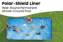 18ft X 52in Grey Rectangular APX 365 Steel Above Ground Pool Set -Bestway Sale 18ft semi permanent pools