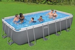 Bestway 18ft X 9ft X 48in Dark Grey Rectangle Steel Pro MAX Above Ground Pool Set -Bestway Sale 18ft steel frame swimming pool