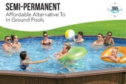 Bestway 18ft X 52in Wood Print Round Hydrium Steel Above Ground Pool Set -Bestway Sale 18ft swimming pool set