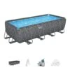 18ft X 52in Grey Rectangular APX 365 Steel Above Ground Pool Set -Bestway Sale 18ftabovegroundswimmingpoolset