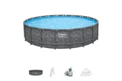 20ft X 52in Grey Round APX 365 Above Ground Pool Set -Bestway Sale 20ft steel framed pool