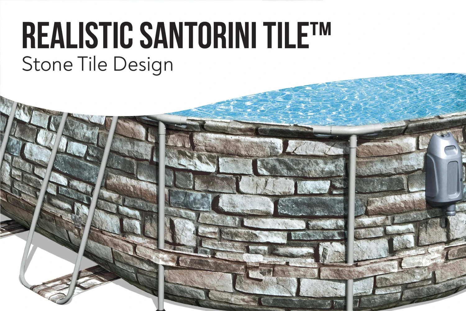 Bestway 20ft X 48in Stone Print Oval Power Steel Comfort Jet Above Ground Pool Set 8 Bestway 20ft X 48in Stone Print Oval Power Steel Comfort Jet Above Ground Pool Set - Image 6