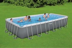 Bestway 24ft X 12ft X 52in Dark Grey Rectangle Power Steel Above Ground Pool Set 15 Bestway 24ft X 12ft X 52in Dark Grey Rectangle Power Steel Above Ground Pool Set -Bestway Sale 24ft above ground pool
