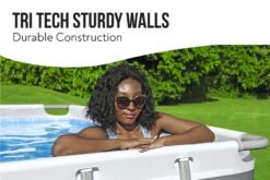 Bestway 24ft X 12ft X 52in Dark Grey Rectangle Power Steel Above Ground Pool Set 17 Bestway 24ft X 12ft X 52in Dark Grey Rectangle Power Steel Above Ground Pool Set -Bestway Sale 24ft bestway pools