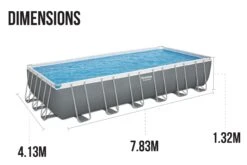 Bestway 24ft X 12ft X 52in Dark Grey Rectangle Power Steel Above Ground Pool Set 20 Bestway 24ft X 12ft X 52in Dark Grey Rectangle Power Steel Above Ground Pool Set -Bestway Sale 24ft frame swimming pools