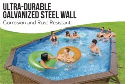 Bestway 24ft X 52in Wood Print Oval Hydrium Steel Above Ground Pool Set -Bestway Sale 24ft hydrium above ground pool