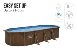 Bestway 24ft X 52in Wood Print Oval Hydrium Steel Above Ground Pool Set -Bestway Sale 24ft semi permanent pool