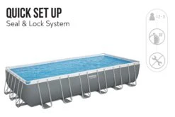 Bestway 24ft X 12ft X 52in Dark Grey Rectangle Power Steel Above Ground Pool Set 18 Bestway 24ft X 12ft X 52in Dark Grey Rectangle Power Steel Above Ground Pool Set -Bestway Sale 24ft steel frame pool