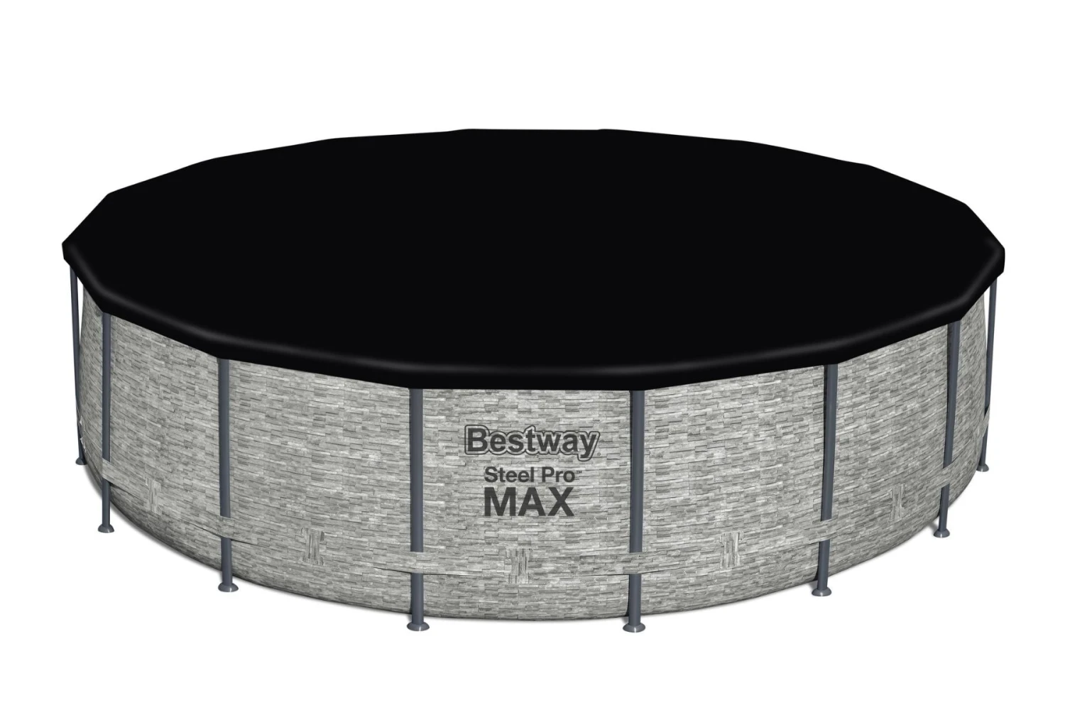 Bestway 16ft X 48in Stone Print Round Steel Pro Max Above Ground Pool Set 7 Bestway 16ft X 48in Stone Print Round Steel Pro Max Above Ground Pool Set - Image 5