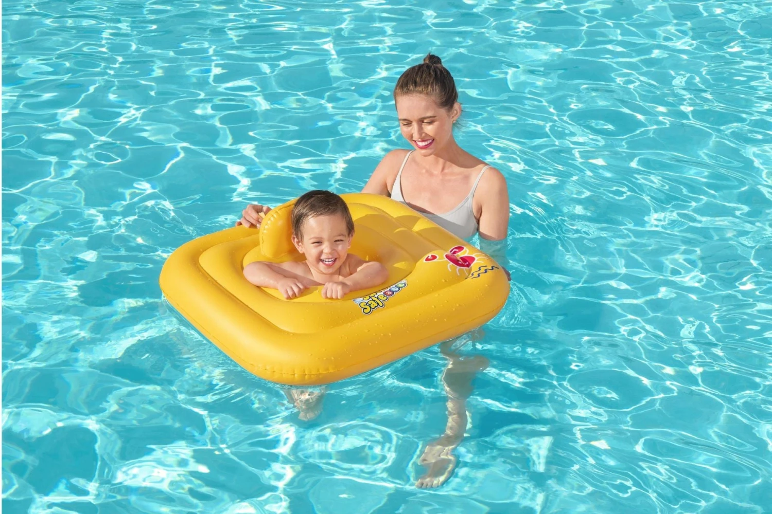 Bestway Inflatable Square Baby Boat Swim Ring, Pool Float With Backrest 6 Bestway Inflatable Square Baby Boat Swim Ring, Pool Float With Backrest - Image 4
