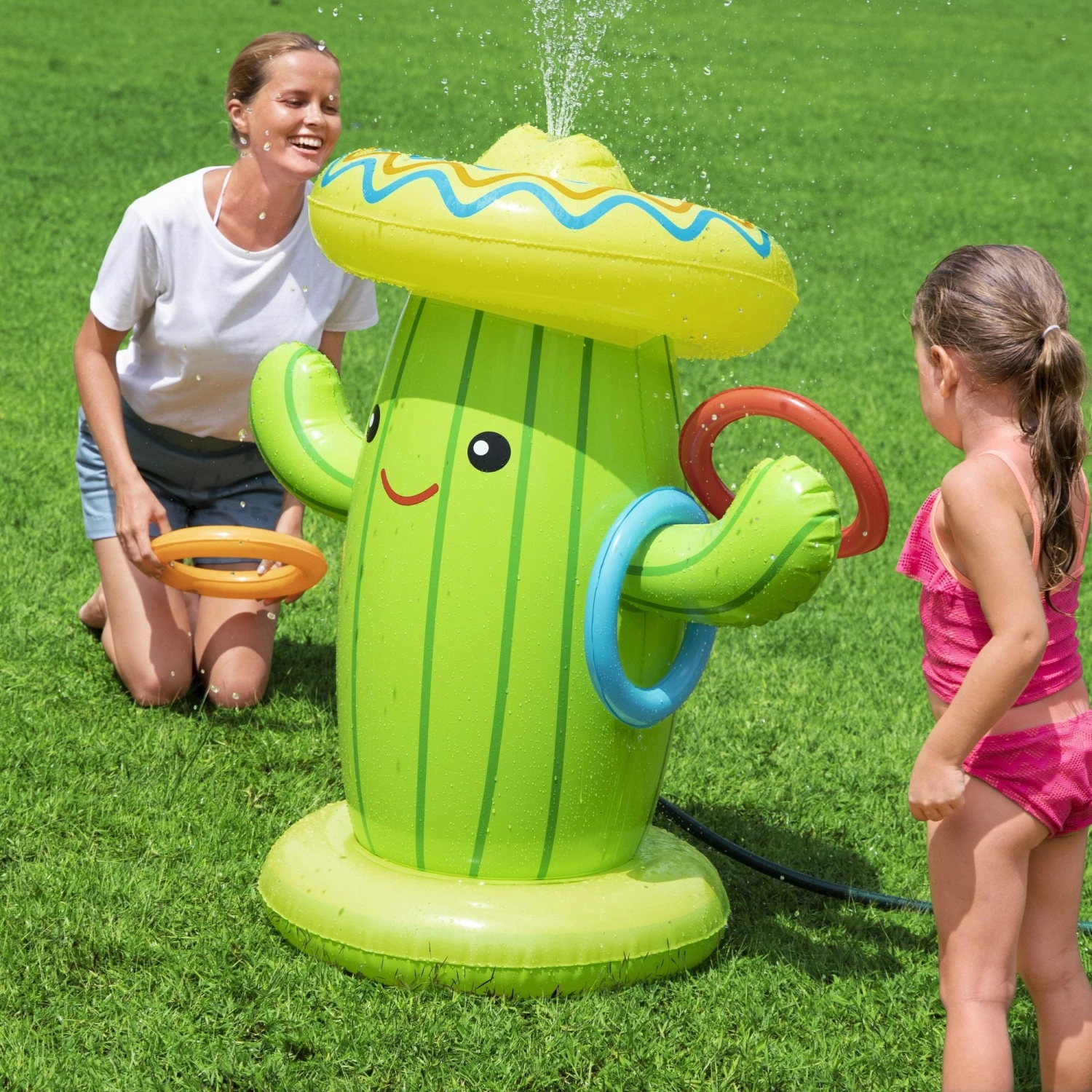 Bestway Inflatable Cacti Sprinkler, With Ring Toss 4 Bestway Inflatable Cacti Sprinkler, With Ring Toss - Image 2
