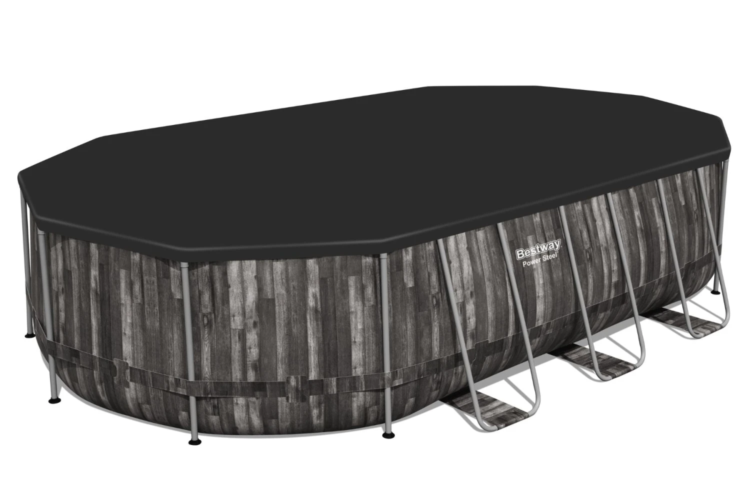 Bestway 20ft X 48in Wood Print Oval Power Steel Above Ground Pool Set 10 Bestway 20ft X 48in Wood Print Oval Power Steel Above Ground Pool Set - Image 8