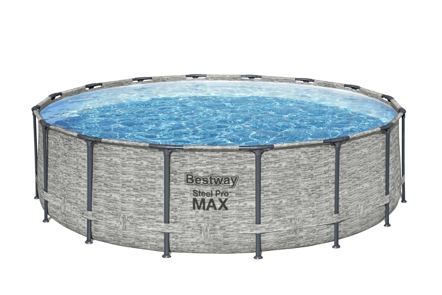 Bestway 16ft X 48in Stone Print Round Steel Pro Max Above Ground Pool Set 8 Bestway 16ft X 48in Stone Print Round Steel Pro Max Above Ground Pool Set - Image 6