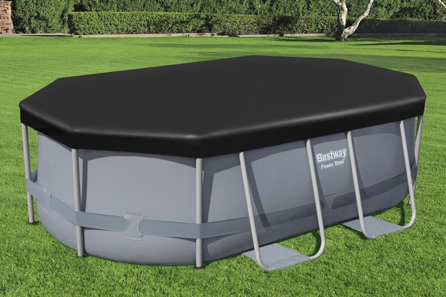 Bestway 9ft 10inch Oval Pool Cover For Power Steel Above Ground Pools 7 Bestway 9ft 10inch Oval Pool Cover For Power Steel Above Ground Pools - Image 5