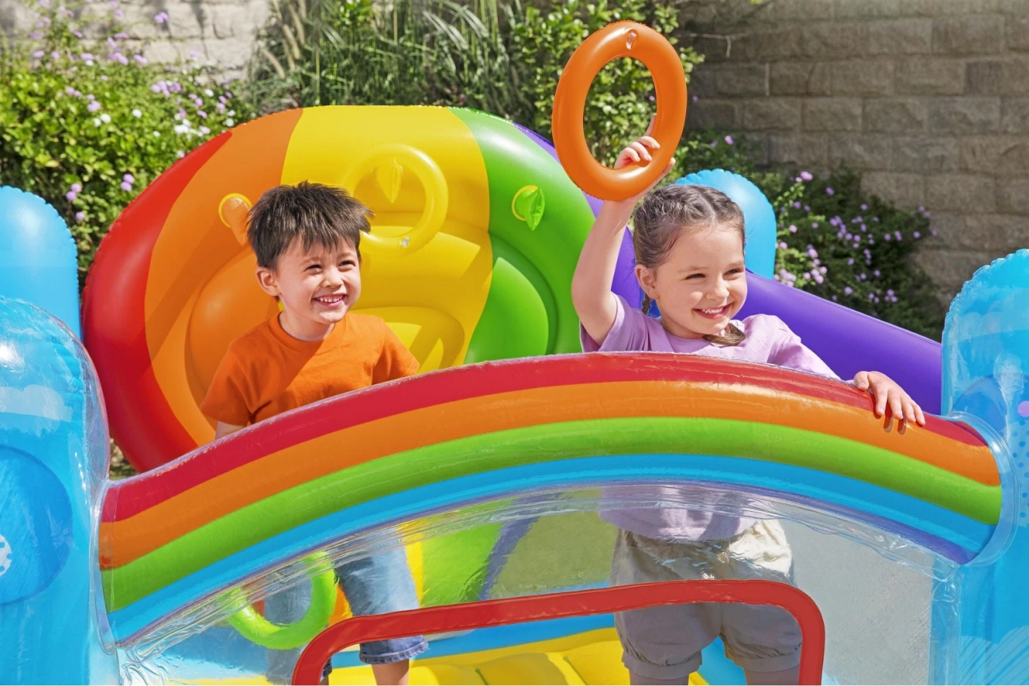 Bestway Kids Inflatable Hot Air Balloon Bouncy Castle, With Ring Toss Game 11 Bestway Kids Inflatable Hot Air Balloon Bouncy Castle, With Ring Toss Game - Image 9