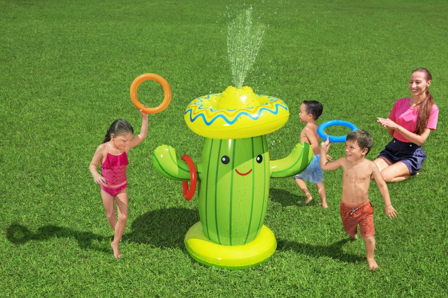Bestway Inflatable Cacti Sprinkler, With Ring Toss 7 Bestway Inflatable Cacti Sprinkler, With Ring Toss - Image 5