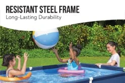 Bestway 7.3ft X 59in X 17in Navy Blue Rectangle Steel Pro Above Ground Pool -Bestway Sale 7ft bestway steel frame pool