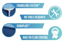 Bestway 7.3ft X 59in X 17in Navy Blue Rectangle Steel Pro Above Ground Pool -Bestway Sale 7ft frame swimming pool