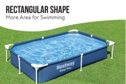 Bestway 7.3ft X 59in X 17in Navy Blue Rectangle Steel Pro Above Ground Pool -Bestway Sale 7ft rectangular above ground pool