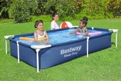 Bestway 7.3ft X 59in X 17in Navy Blue Rectangle Steel Pro Above Ground Pool -Bestway Sale 7ftsteelproabovegroundpool