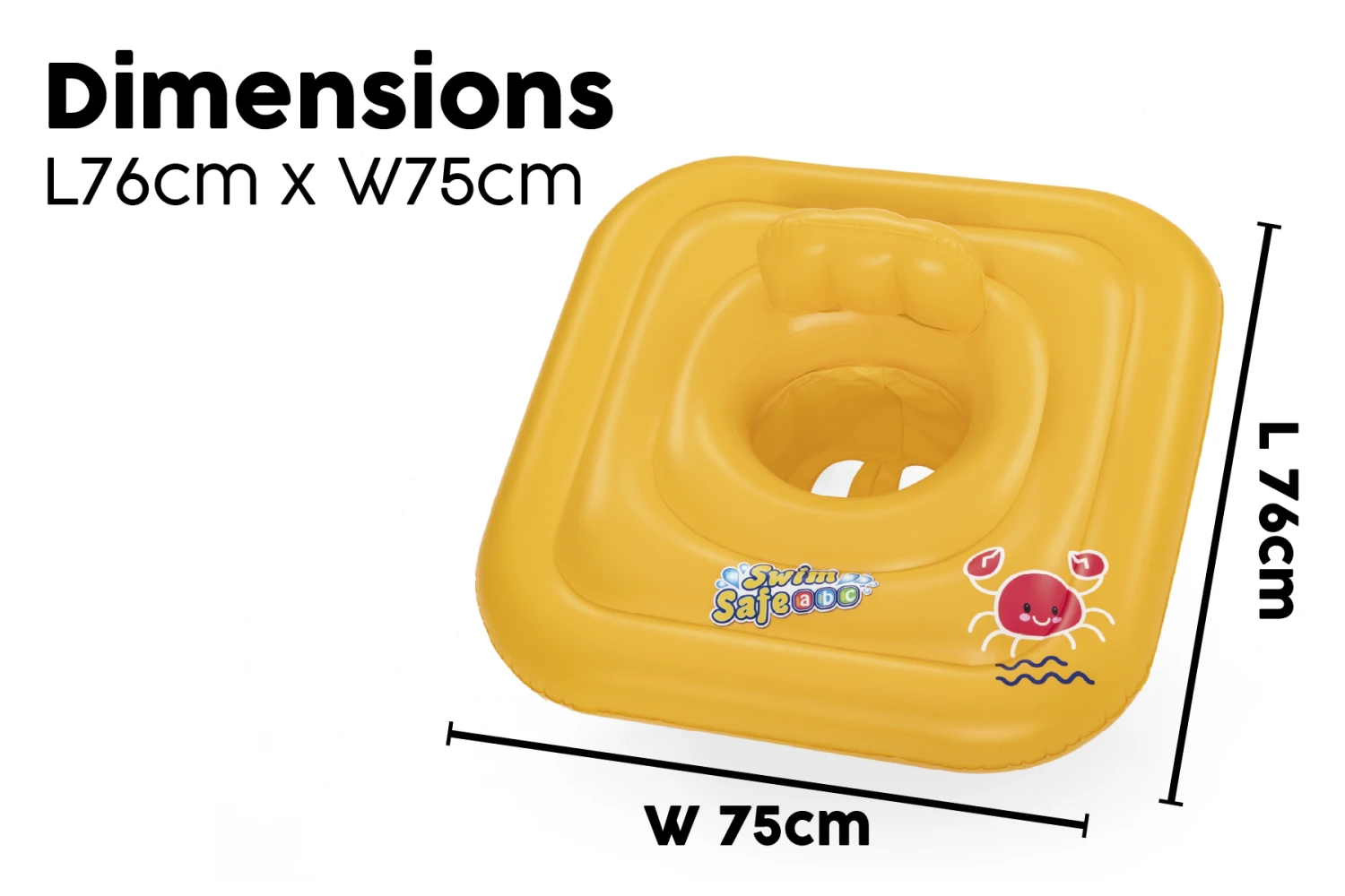 Bestway Inflatable Square Baby Boat Swim Ring, Pool Float With Backrest 11 Bestway Inflatable Square Baby Boat Swim Ring, Pool Float With Backrest - Image 9