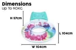 Bestway Inflatable Tie Dye Swim Ring, Pool Float With Backrest -Bestway Sale BW43637 BWWebsiteCallout4