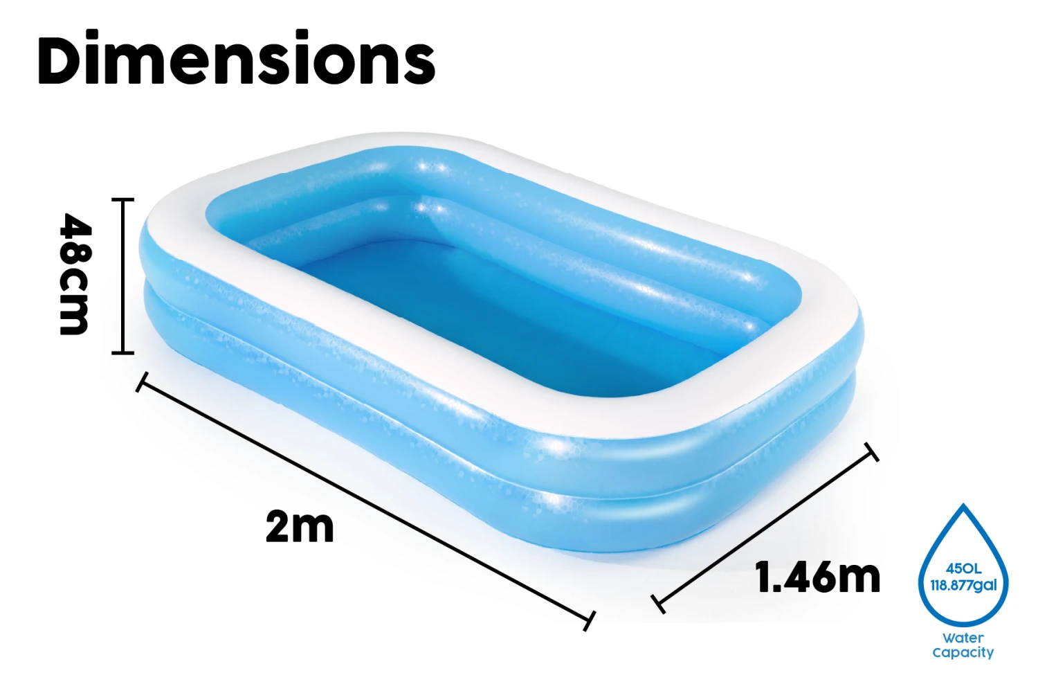 Bestway Inflatable Paddling Swimming Pool - 8.7ft 12 Bestway Inflatable Paddling Swimming Pool - 8.7ft - Image 10