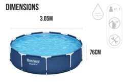 Bestway 10ft X 30in Navy Blue Round Steel Pro Above Ground Pool Set -Bestway Sale BW56679GB 23 Callout41800x1200