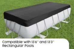 13ft Inch Rectangular Pool Cover For Power Steel Above Ground Pools -Bestway Sale BW58232 24BWWebsiteCallout3 100