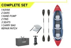 Hydro-Force 3 Person Inflatable Kayak Set - Rapid X3 -Bestway Sale BW65132 BWWebsiteCallout6