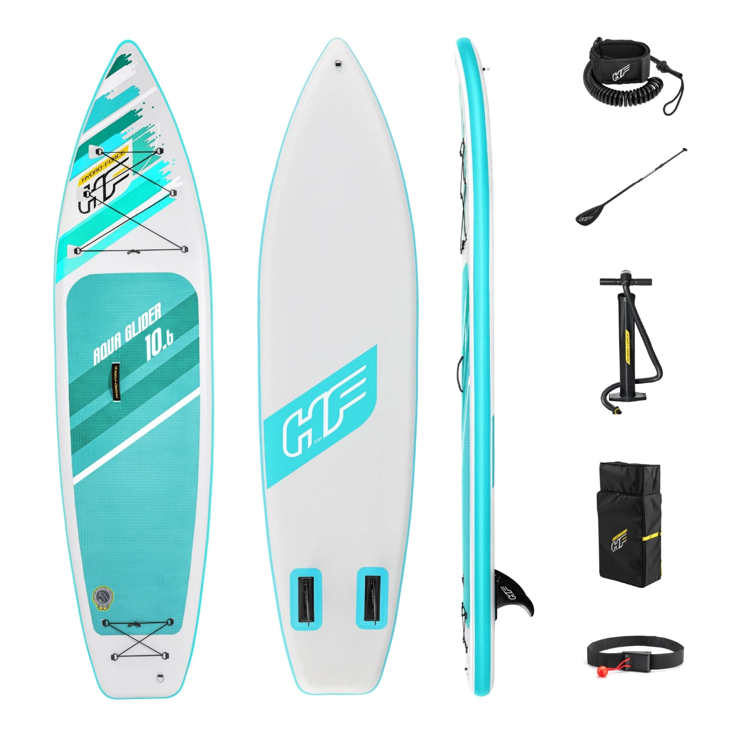 Hydro-Force 10ft 6" Inflatable Paddle Board SUP Set - Aqua Glider 3 Hydro-Force 10ft 6" Inflatable Paddle Board SUP Set - Aqua Glider