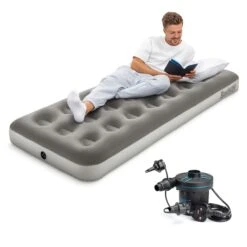 Bestway Single Flocked Jr Airbed With Electric AC Pump -Bestway Sale BW671CCGB single airbed 1 0d81b96f 095b 47c0 ad53 54815646db0c
