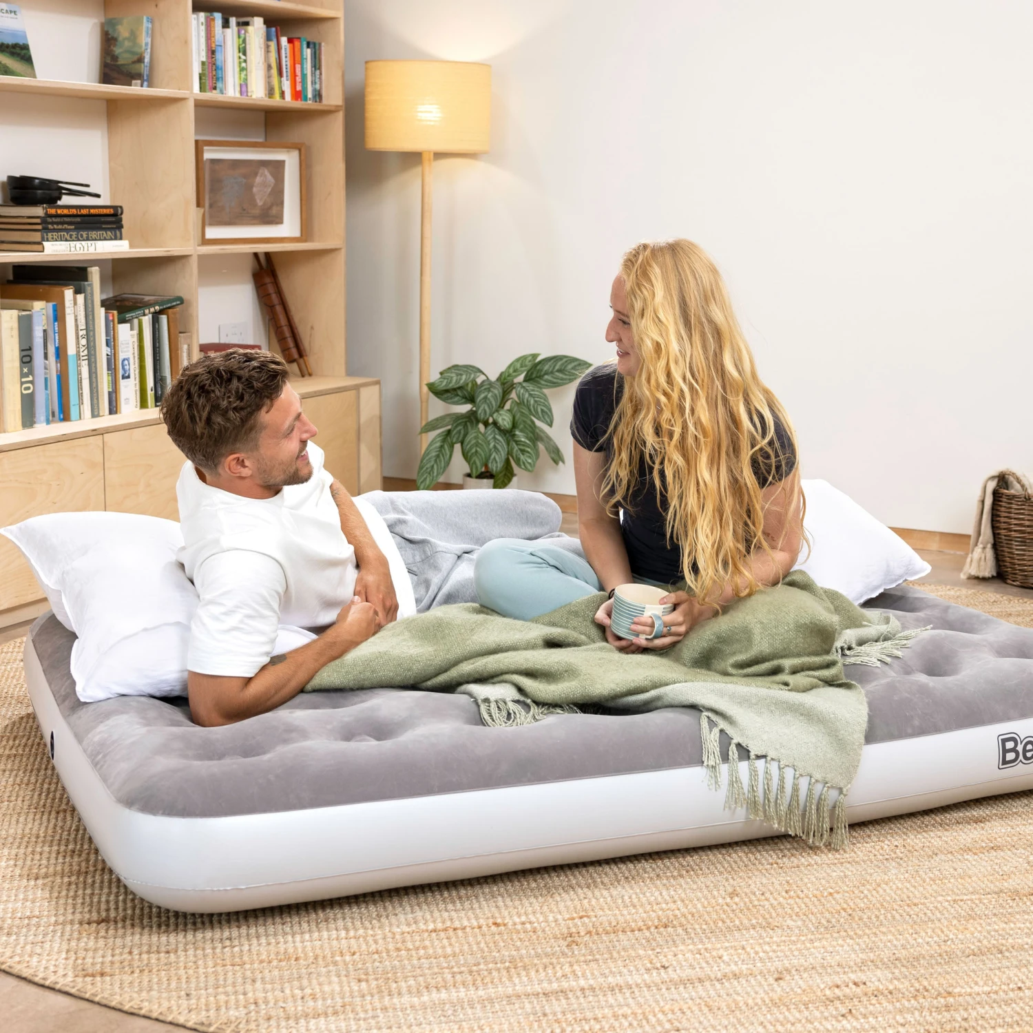 Bestway Double Flocked Jr Airbed With Electric AC Pump 6 Bestway Double Flocked Jr Airbed With Electric AC Pump - Image 4