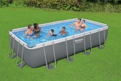 Bestway 18ft X 9ft X 48in Dark Grey Rectangle Power Steel Above Ground Pool Set -Bestway Sale Untitled 10