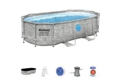 Bestway 14ft X 39.5in Stone Print Oval Power Steel Swim Vista Above Ground Pool Set -Bestway Sale Untitled 7 df3dd597 5702 4349 8a9e 868ac2949c43
