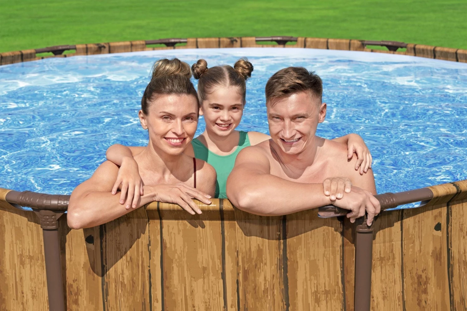 Bestway 16ft X 48in Wood Print Round Power Steel Swim Vista Above Ground Pool Set 7 Bestway 16ft X 48in Wood Print Round Power Steel Swim Vista Above Ground Pool Set - Image 5